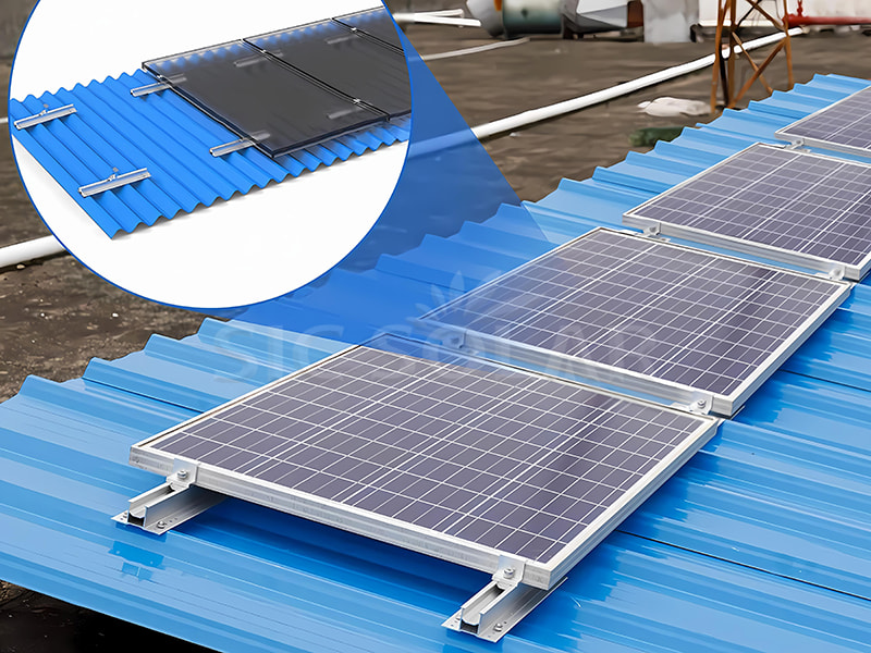 Solar short rail for tin roof