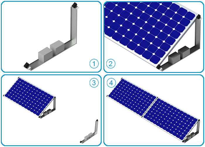 Sistema de montaje fotovoltaico de aluminio con bajo lastre