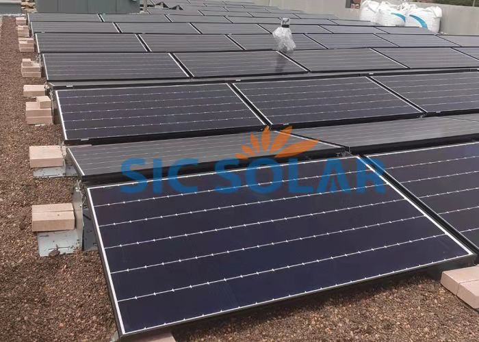 Solar roof ballast racking system