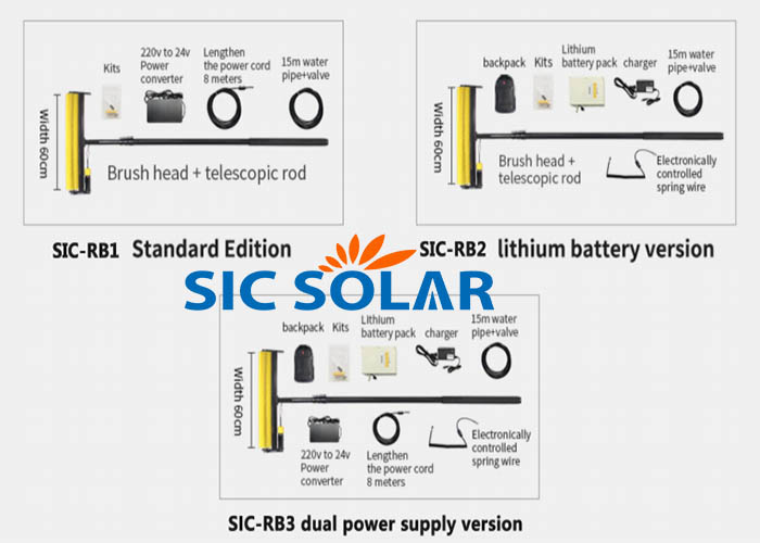 Manual solar panel cleaning brush