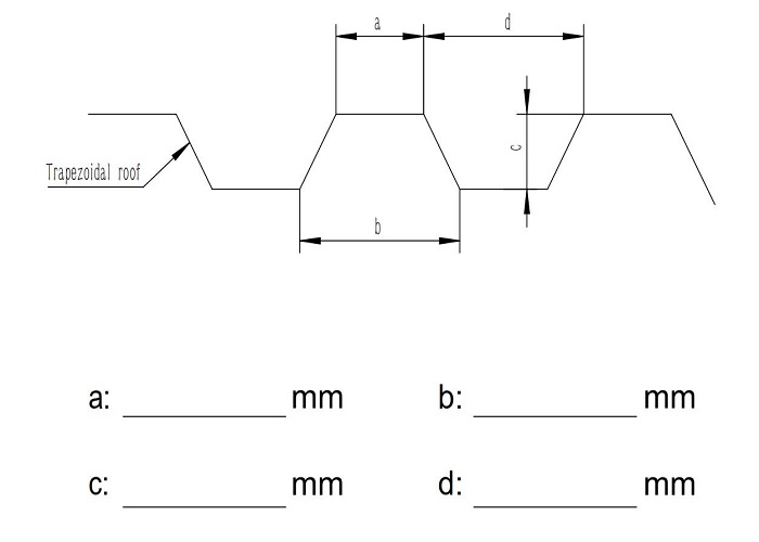 Trapezoidal roof size need to be offered