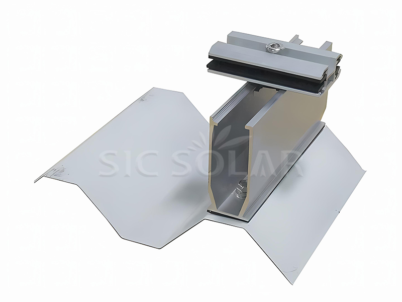 Trapezoidal metal roof clamp