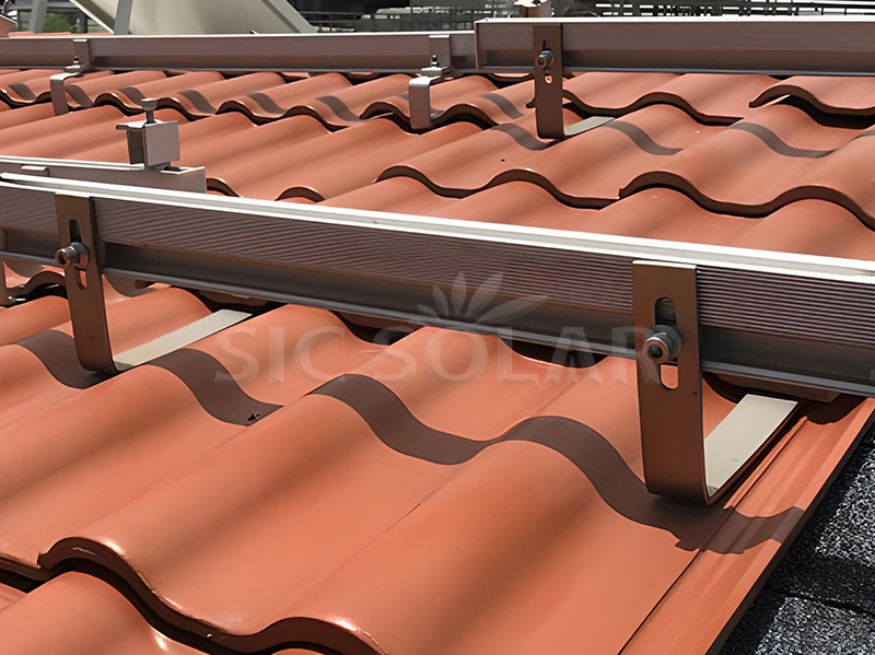 Slate tile solar roof hook