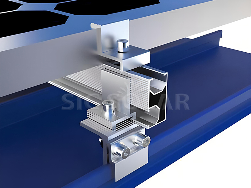 Solar panel installation clamp for metal sheet roof