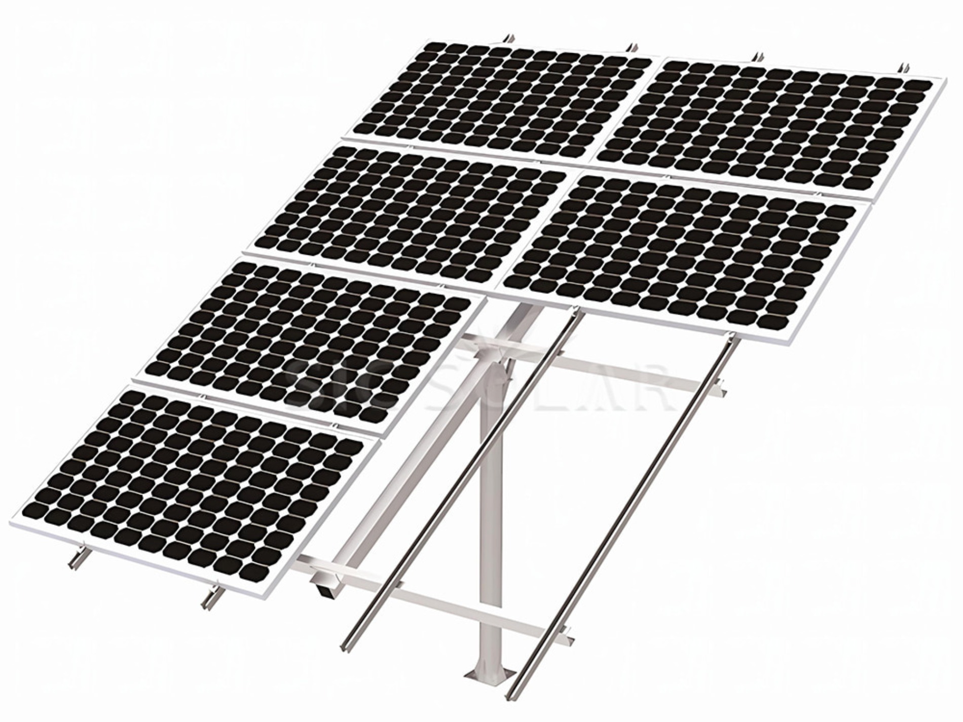 Solar pole ground mount