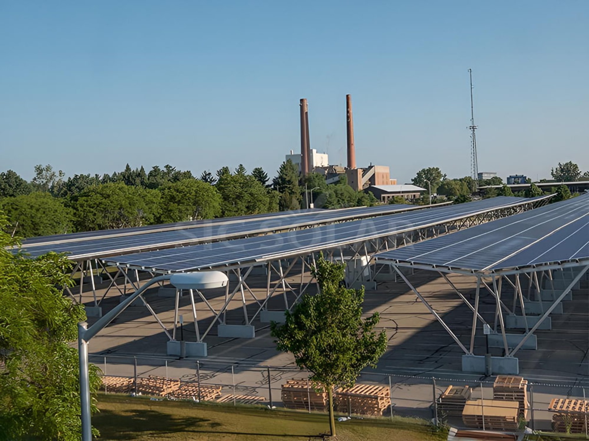 Solar carport power station