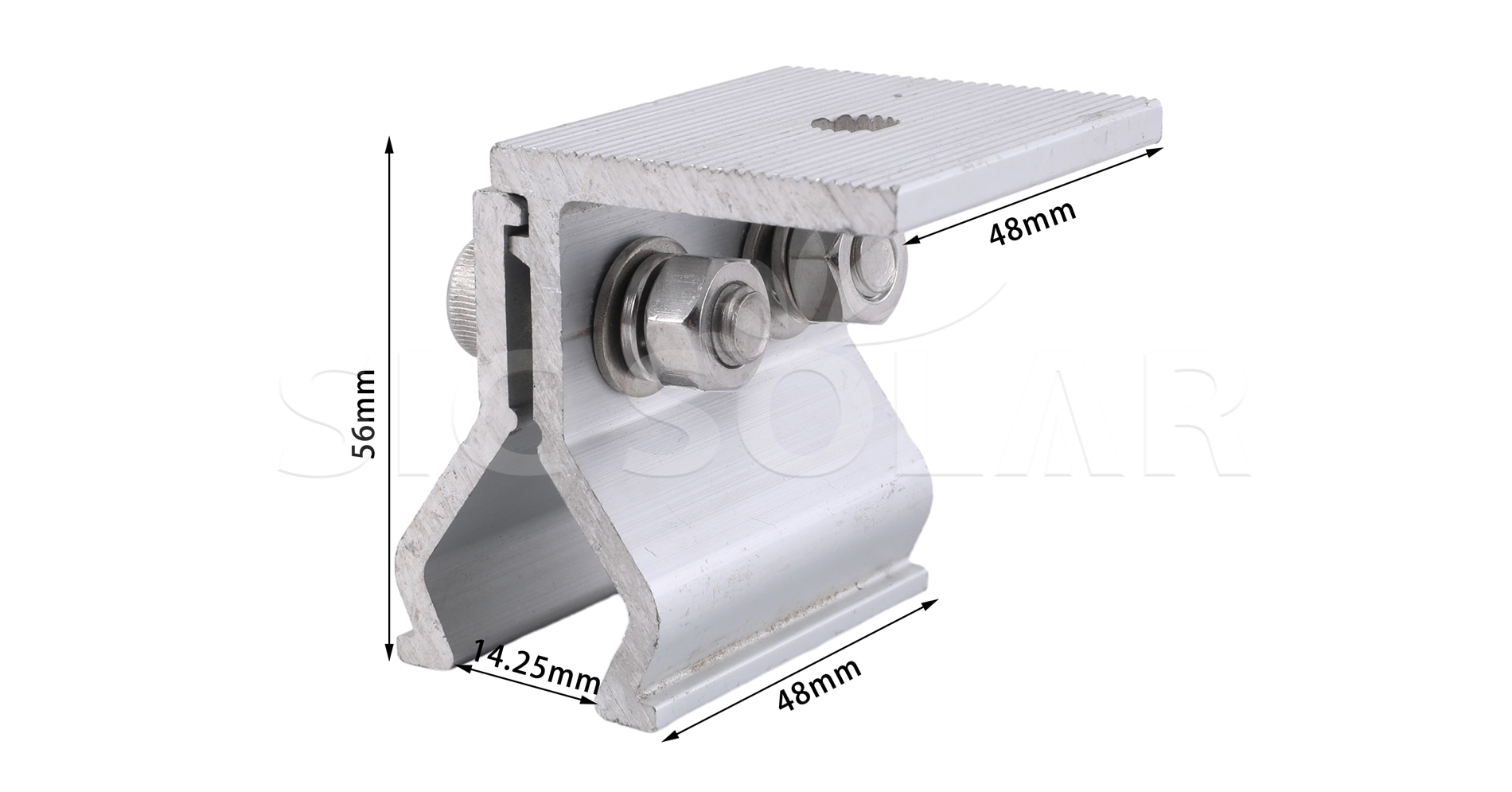 Aluminum Trapezoidal Metal Roof Clamp