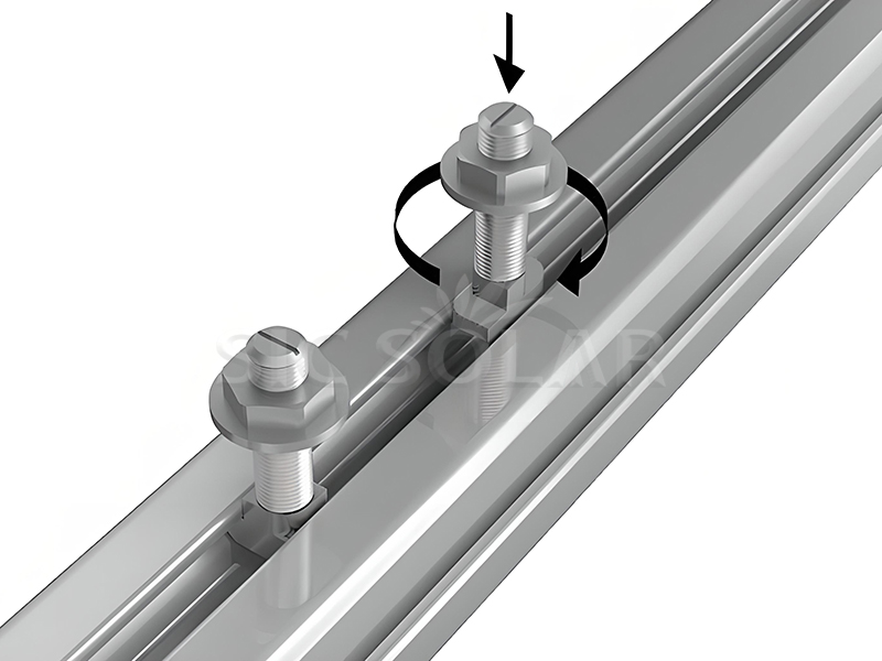 T-bolt for solar panel fixing