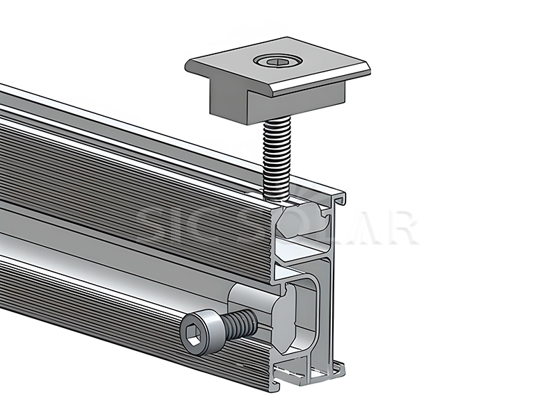 Solar rail mount nuts