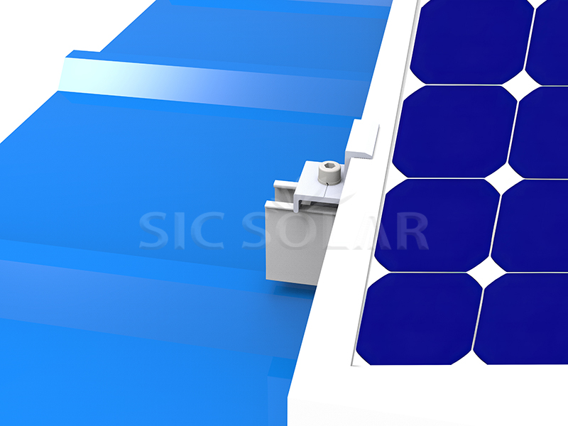 Solar trapezoidal roof clamp