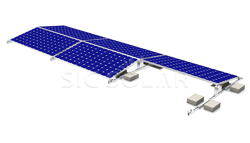 Dual Tilt Aluminum Solar Ballasted Mounting