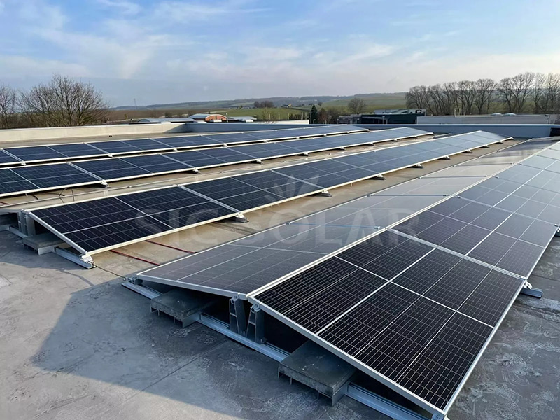 flat roof ballasted solar racking