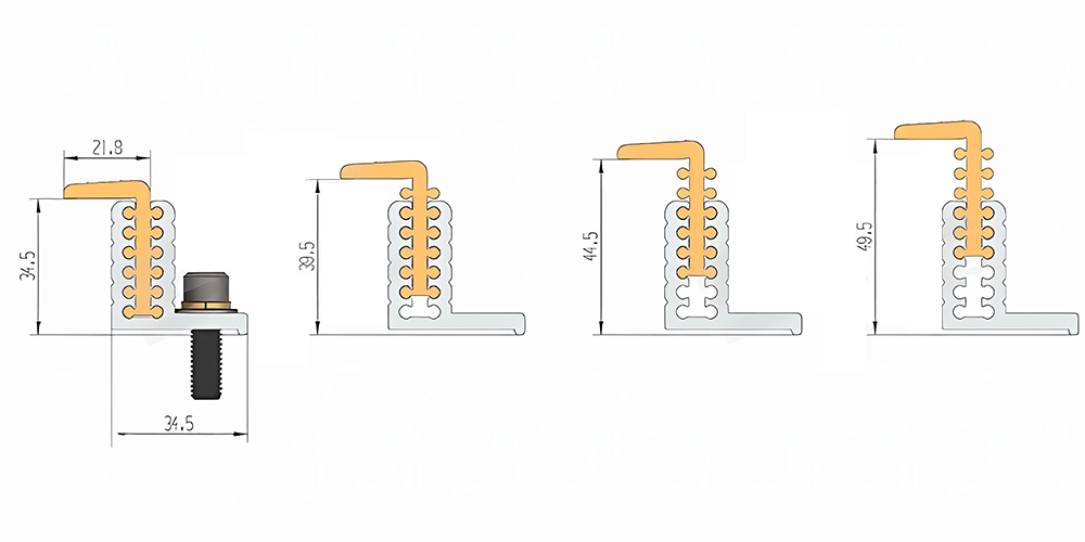 Adjusting end clamps for solar panel mounting
