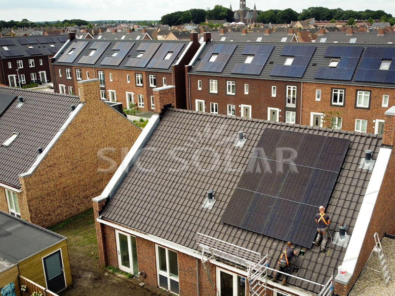 solar panels on roofs of homes