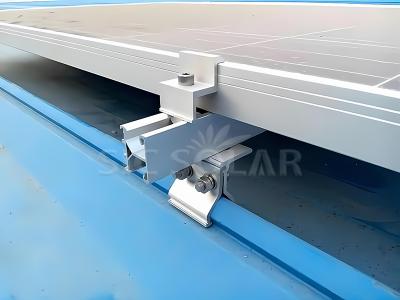 Non penetrating roof mount for solar panel