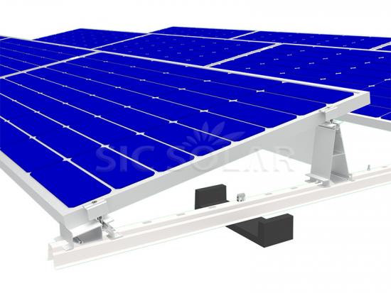 Flat roof ballasted mounting bracket system