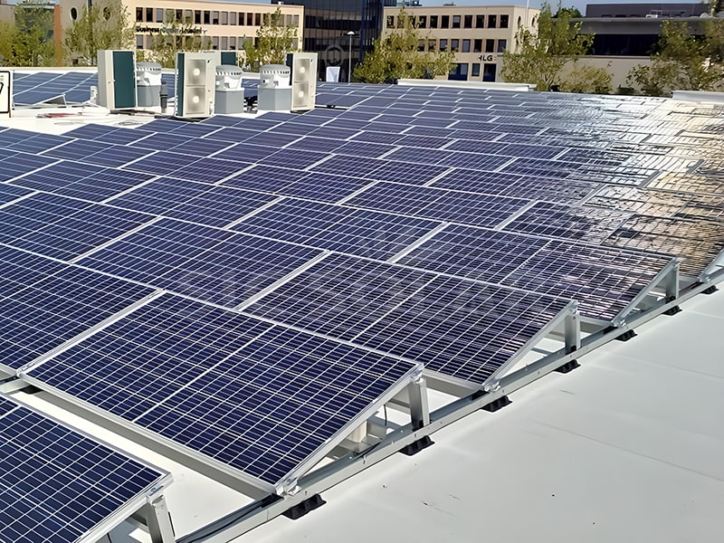 2MW Single Face European Solar Ballasted Mounting System In Belgium