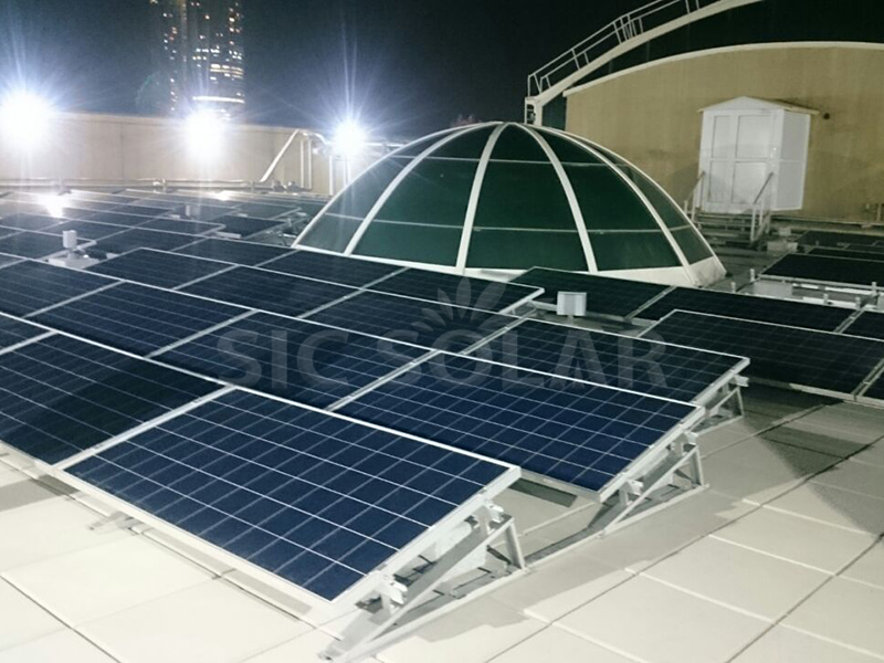 150KW Solar Ballasted Single Face Structure In United Arab Emirates