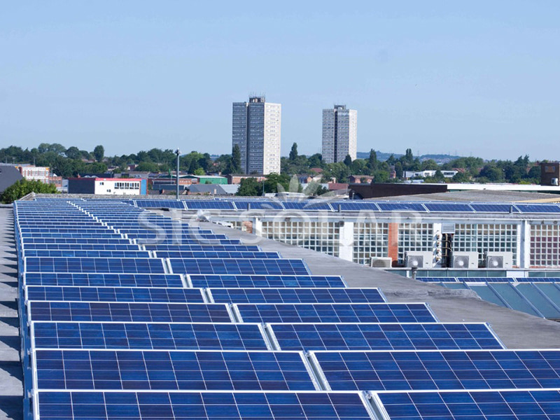 300KW Flat Roof Ballasted Solar Racking In U.K.