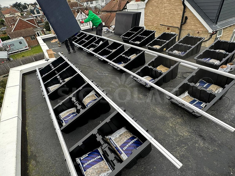 10KW PP Plastic Solar Ballast Roof Mount In Netherlands