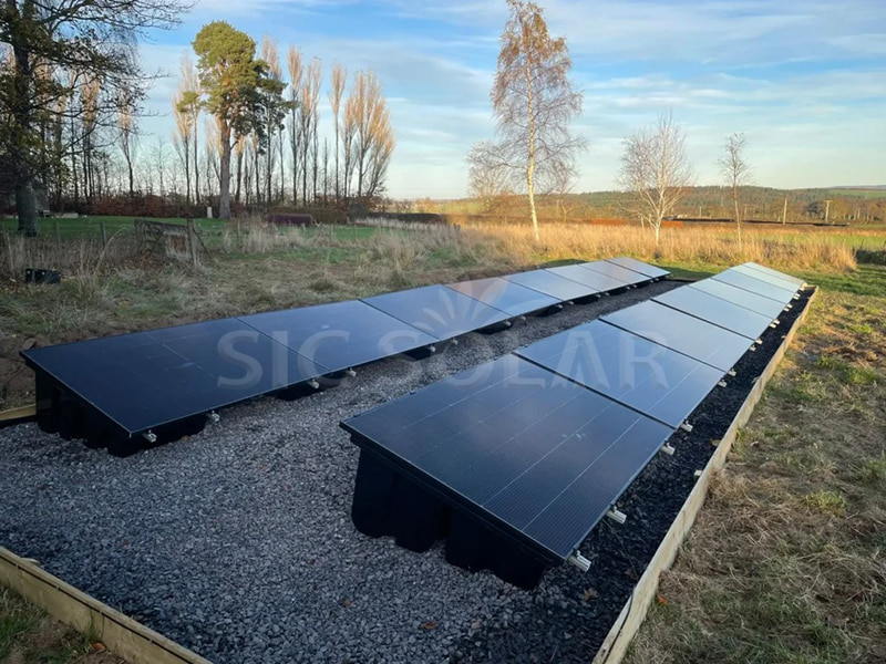 10KW Plastic Ballast Ground Solar Panel Mount In Scotland