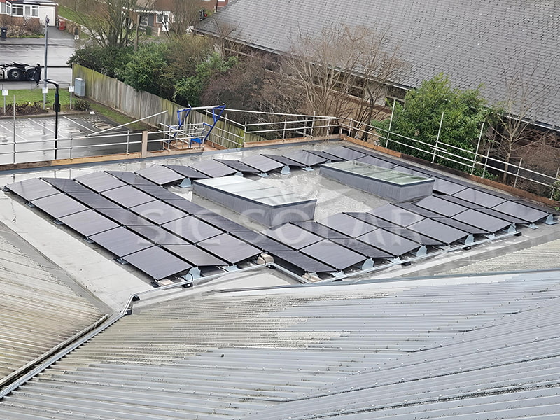 30KW Flat Roofs Ballast Solar Panel Mounting In England
