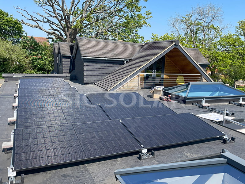 10KW Flat Roof Mounting With Ballast System In England