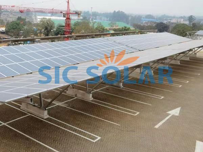 200KW solar carport mount bracket in Zambia | Sic-solar.com
