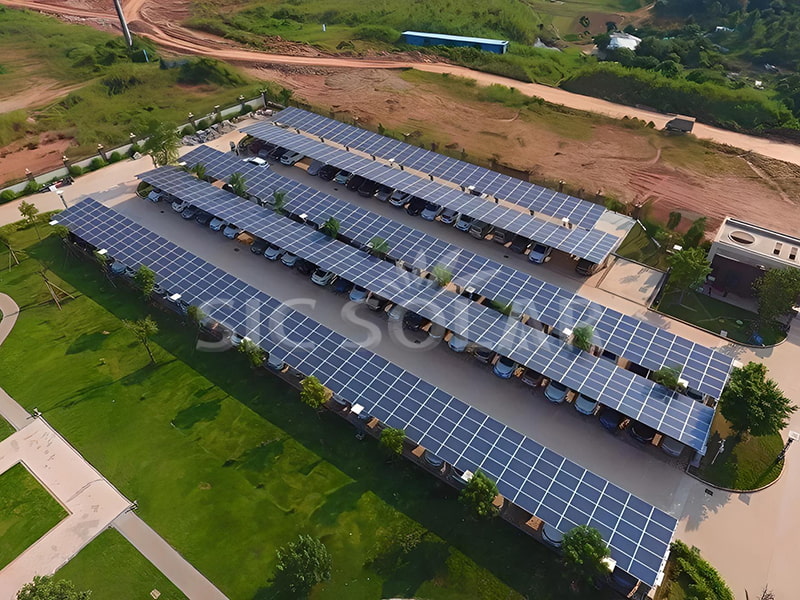 300KW Aluminum Solar Waterproof Carport Structures In Chile