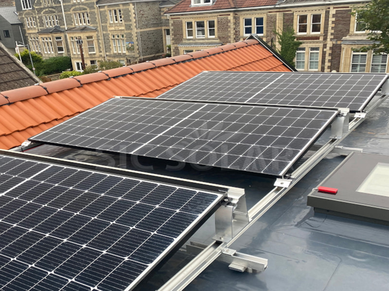 30KW Flat Roof Ballast Solar Panel Mounting In Denmark