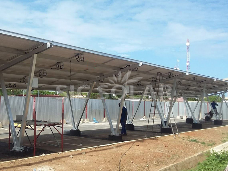 100KW Carport Solar Panel Mounting Structure In United Arab Emirates