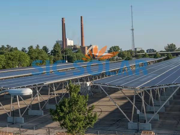 2MW solar carport mounting system in Hungary | Sic-solar.com