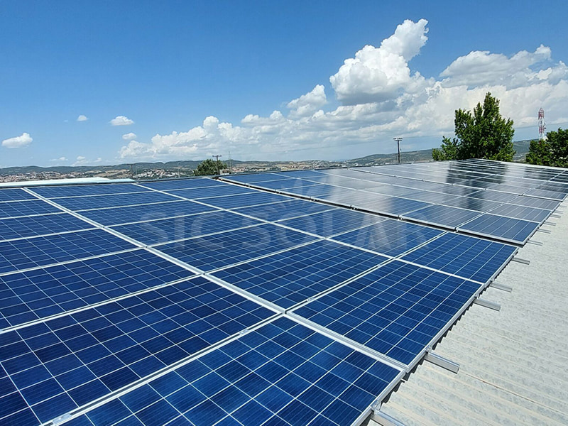 35 KW iron sheet industrial roof solar mounting in Athens