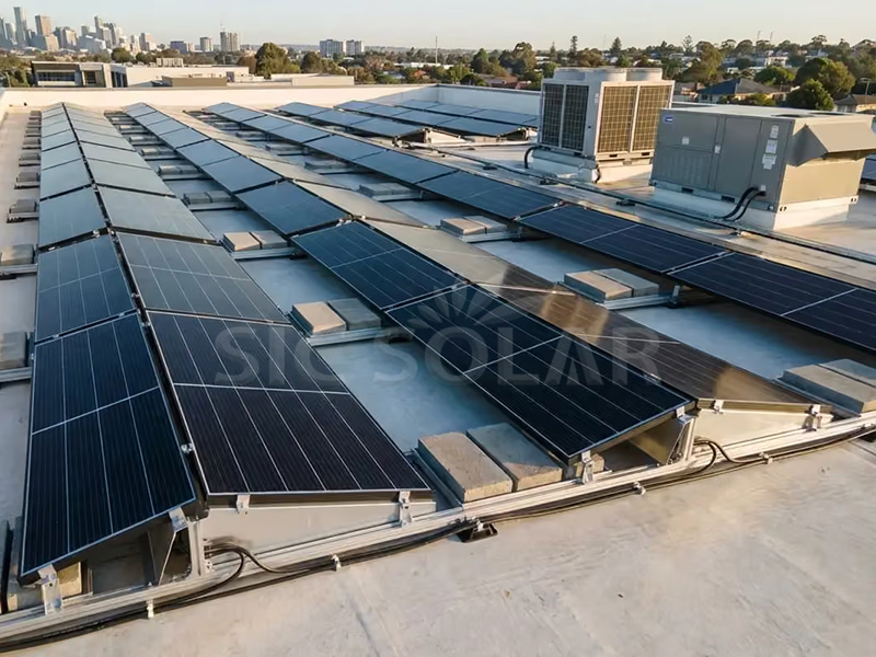 80KW East-West Flat Roof Solar Racking Systems In Australia